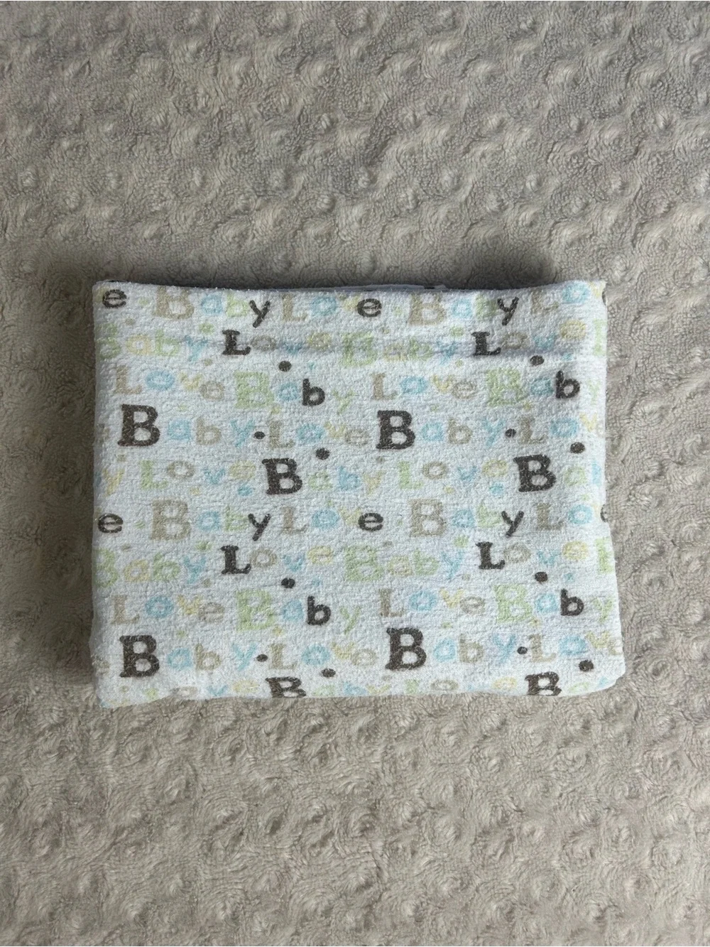Just Born Baby Love Receiving Blanket Brown Polka Dots Flannel White Blue Green
